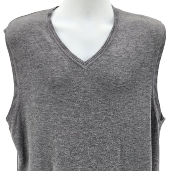 NWT Croft & Barrow Gray Heather V-neck Knit Sweater Vest Mens XL - Picture 2 of 9